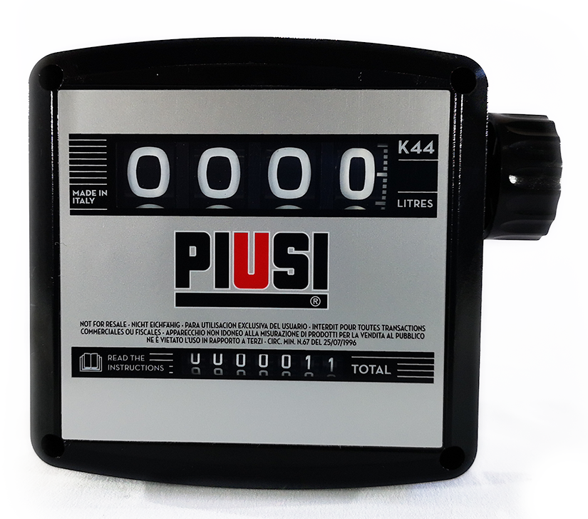 Medidor mecânico para diesel de 4 dígitos 120LPM Ø 1" BSP Piusi LPK-2100P-4D